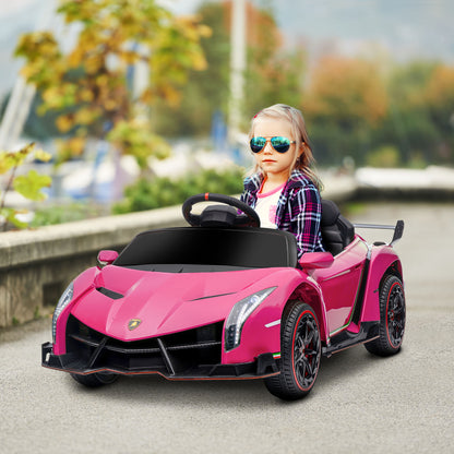 LAMBORGHINI VENENO LICENSED Electric Ride-On lil Car - Pink